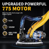 Drywall Sander, 1050W Electric Drywall Sander with Vacuum Dust Collection, 2100RPM Wall Sander with 7 Variable Speed, Foldable & Extendable Handle, Double-Deck LED Light, Dust Bag and Hose Alloyman