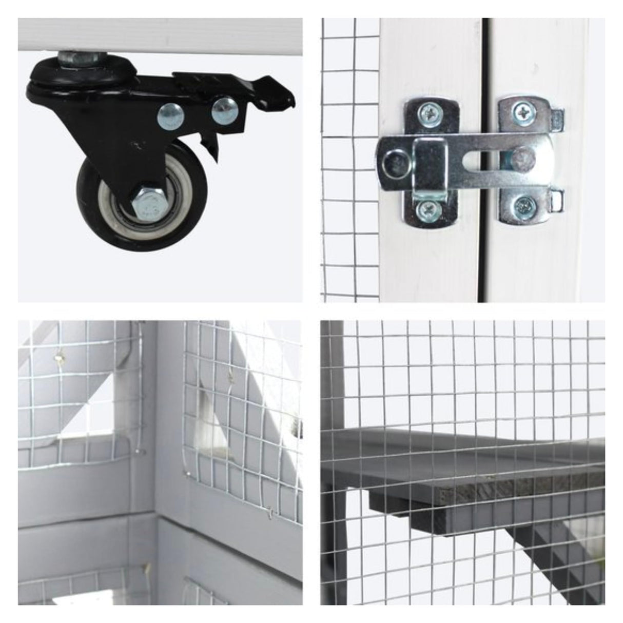 Ball & Cast 71" Outdoor Wooden Catio Outdoor Cat Enclosure House,Indoor Large Kitten Playpen with Napping House,4 Platforms & Weatherproof Asphalt Roof,Sliding Doors,Grey Ball & Cast