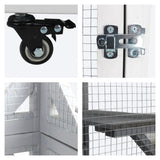 Ball & Cast 71" Outdoor Wooden Catio Outdoor Cat Enclosure House,Indoor Large Kitten Playpen with Napping House,4 Platforms & Weatherproof Asphalt Roof,Sliding Doors,Grey Ball & Cast