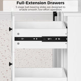 IRONCK 36" Bathroom Vanity with Sink, Freestanding Modern Bathroom Vanity Cabinet with 2 Soft-Close Doors & 2 Storage Drawers, Undermount Rectangular Ceramic Sink, Assembly Required, White IRONCK