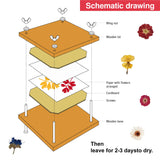 GOTHINK Flower Press Kit - 6 Layers 6 x 6 Inches, Easy to Use, DIY Dried and Preserved Flowers and Leaves, Plants Art & Crafts Wooden Flower Pressing Kit for Adults and Kids GOTHINK