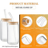 Glass Cups with Lids and Straws 4 pcs,16 oz Glass Cups for Coffee Bar Accessories-DWTS DANWEITESI Iced Coffee Cups with Lids,Drinking glasses Set,Coffee Cups Glass Tumbler with Straw and Lid for Gifts DWTS DANWEITESI