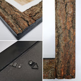 IKEREE 8x10 Rustic Picture Frames with Real Bark, Made of Natural Wood and Real Glass, Display Pictures for Tabletop or Wall Mounting. IKEREE
