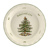 Spode Christmas Tree 10-Inch Pie Dish - Round Baking Dish for Holiday Desserts - Festive Earthenware Serveware for Christmas Table Setting - Dishwasher, Microwave, Oven Safe - Holiday Dishware Spode