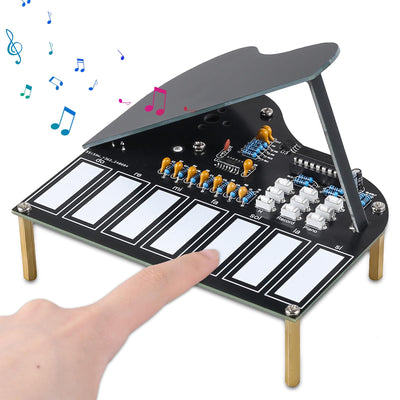 MIOYOOW Soldering Practice Kit, 7 Keys Mini Piano Violin Guitar Soldering Project with 3 Tones, Electronic Musical Instrument Early Learning Educational DIY Soldering Kit for Home School Learning