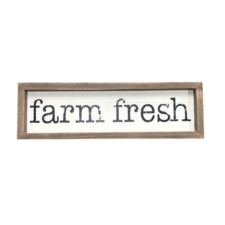 PARISLOFT Farm Fresh Solid Pine Wood Framed Signs for Home Decor, Rustic Farmhouse Decorations PARISLOFT