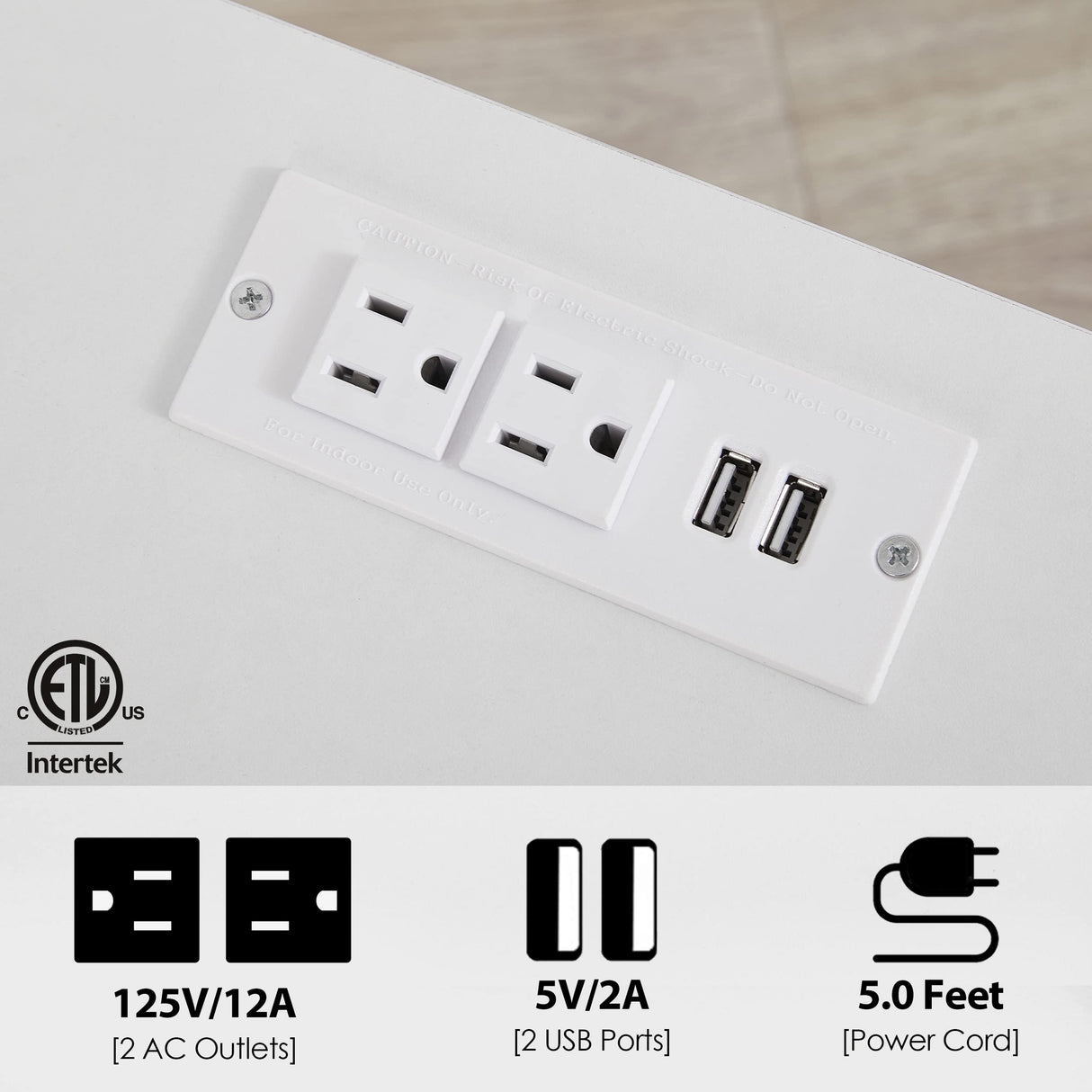 White Nightstand with Charging Station, Modern End Side Table with 3 Drawers, Wooden Cabinet Stand by Sofa, Bedside Tables for Bedroom with USB Ports Outlet & Open Storage HOSEOKA