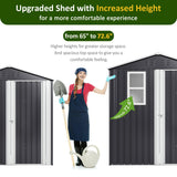 DAUSOLA 6x4 FT Outdoor Storage Shed, Metal Garden Tool Shed with Updated Frame Structure, Lockable Doors and Windows, Ideal for Backyard Garden Patio Lawn, Grey DAUSOLA