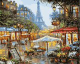 Newsight Paint by Numbers for Adults & Kids & Beginners DIY Acrylic Painting Gift Kits Drawing Paintwork with Paintbrushes(16 * 20 inch Street Under Eiffel Tower) Newsight