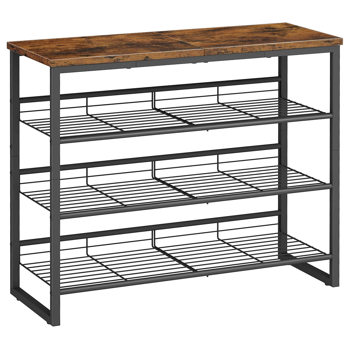 HOOBRO Shoe Rack, 4 Tier Shoe Organizer, Adjustable Shoe Shelves, Flat ...