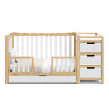 Graco Remi 4-In-1 Convertible Crib & Changer With Drawer (White & Natural) – GREENGUARD Gold Certified, Crib And Changing-Table Combo, Includes Changing Pad, Converts To Toddler Bed, Full-Size Bed Graco