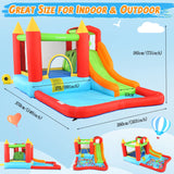 HYPOAI Bounce House,Inflatable Bounce Castle with Blower for Kids 3-12,Outdoor/Indoor Bouncy House Water Park for Backyard with Splash Slide,Climbing Wall,Ball Pit,Jumping Area (146" x 103" x 73") HYPOAI