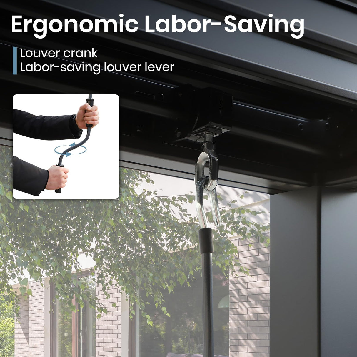 10' ×13' Outdoor Louvered Pergola, Aluminum Outdoor Louvered Pergola Patio with Adjustable Roof for Outdoor Deck (Black, 10x13) Sumshadow