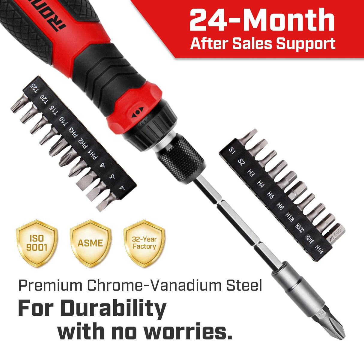 IRONCUBE Multi Ratcheting Screwdriver Set: 21 in 1 Magnetic Multiple bits Suitable for Everyday Household Use ironcube