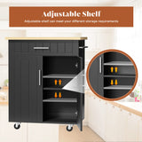 SUNLEI Kitchen Island on Wheels with Storage Cabinet & Drawer, 26" Width Rolling Kitchen Table, Cart Handle for Towel Rack or Free Mobility, Portable Islands for Kitchen, Dining Room(Black) SUNLEI