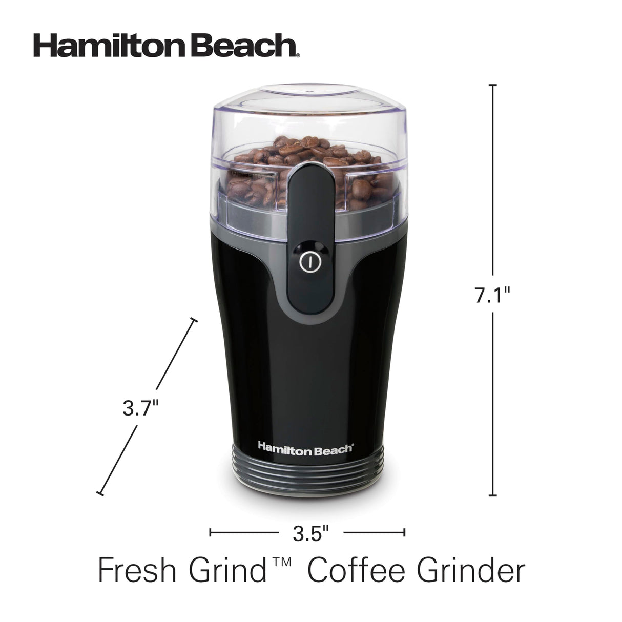 Hamilton Beach Fresh Grind Electric Coffee Grinder for Beans, Spices and More, Stainless Steel Blades, Removable Chamber, Makes up to 12 Cups, Black Hamilton Beach