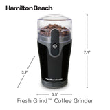 Hamilton Beach Fresh Grind Electric Coffee Grinder for Beans, Spices and More, Stainless Steel Blades, Removable Chamber, Makes up to 12 Cups, Black Hamilton Beach