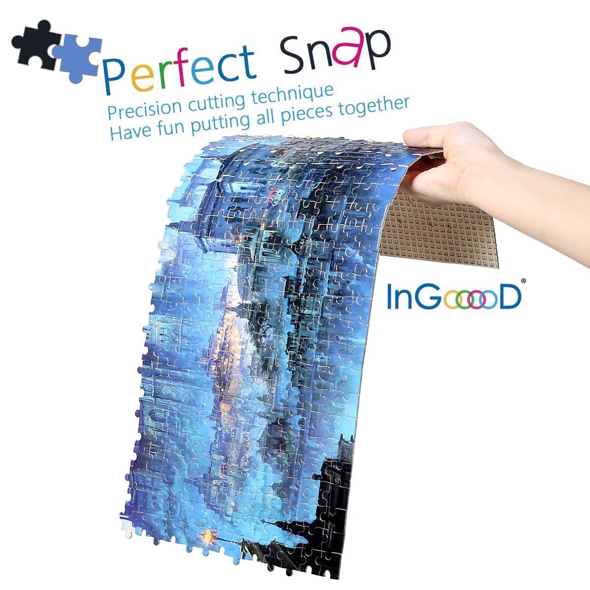 InGooooD- Tranquil Series- Castle in The Night- Basswood Jigsaw Puzzles 1000 Pieces for Adult Ingooood