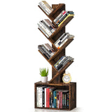Sturdy Retro Tree Bookshelf by ART-GIFTREE – 6 Tier Floor Standing Bookcase for Home and Office Storage ART-GIFTREE