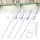 JUSJUBR LED Display Lights Cold White, Strip Light Bars for Display Case with Memory Function, 4x12inch Bookshelf Lighting, LED Cabinet Lights for Shelf Showcase Bookshelf Kitchen Workbench JUSJUBR