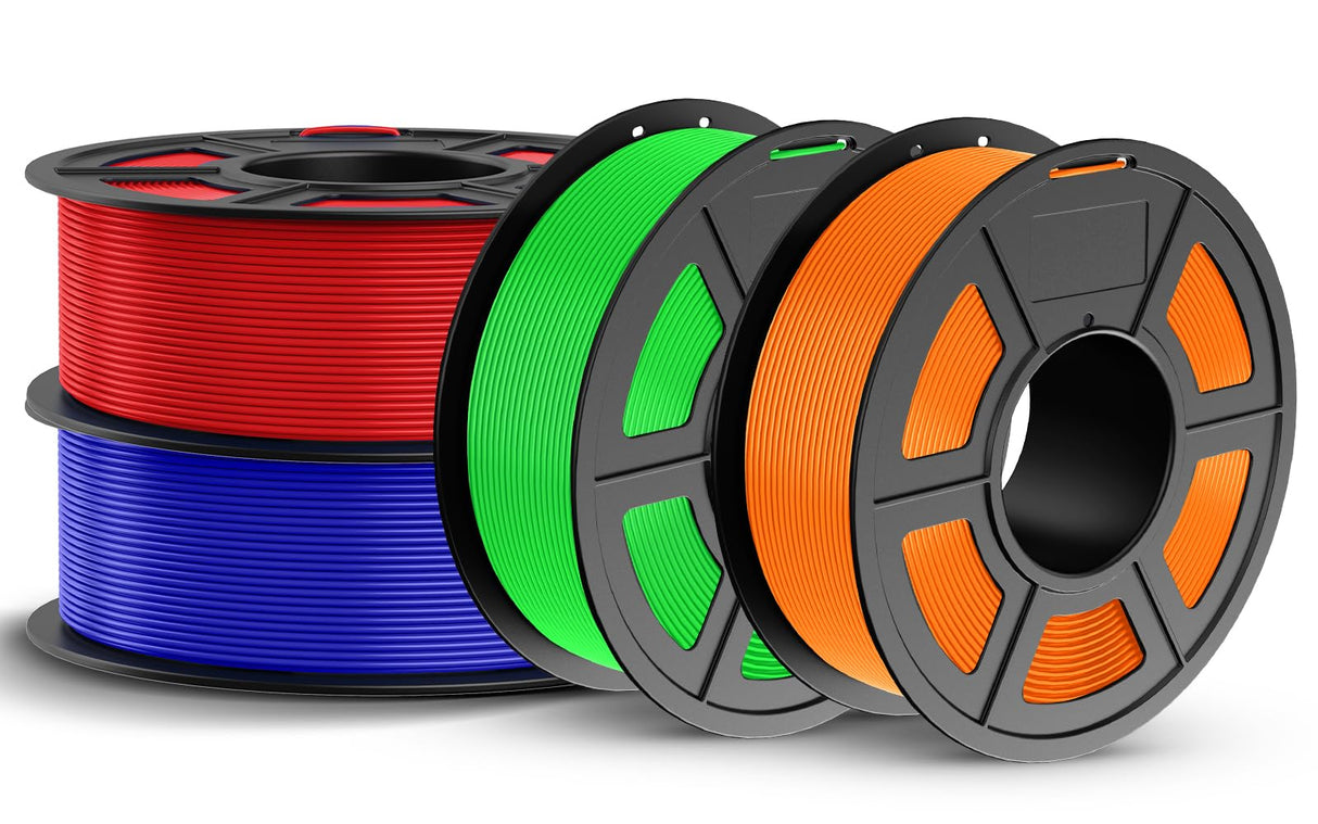 JAYO PETG Filament 1.75mm Bundle 4.4KG, Strong Toughness PETG 3D Printer Filament, Dimensional Accuracy +/- 0.02 mm, Fits for Most FDM 3D Printers (Red, Blue, Orange, Green) JAYO