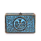 BHAVATU |Wooden Jewelry Box, Tarot Box, Celestial Home Decor, Witch Box, Tree of Life, Trinket Box |Size- 8" x 5" x 2.5",| Decorative Storage Bin BHAVATU