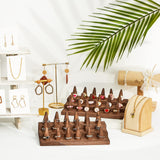 Juexica Wood Ring Display 2 Pieces Ring Holder for Jewelry Wooden Ring Stand Jewelry Counter Showcase 3 Step Ring Organizer for 18 Rings Storage Selling (Brown) Juexica