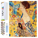 DoMyArt Acrylic Paint by Number Kit for Adults - World Famous Painting16X20 Inch (Lady with a Fan) DoMyArt