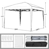 GDY 10'x10' Pop Up Canopy Tent, Outdoor Canopy Tent, Commercial Instant Gazebos, Portable Shelter Canopies, for Patio/Outdoor/Wedding Parties and Events, (White) GDY