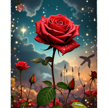 Huacan Paint by Numbers Kit for Adults Beginner Without Frame, DIY Rose Flower Paint by Numbers Kits for Adults Drawing On Canvas Acrylic Painting Kit with 3 Brushes 16x20 Inch Huacan