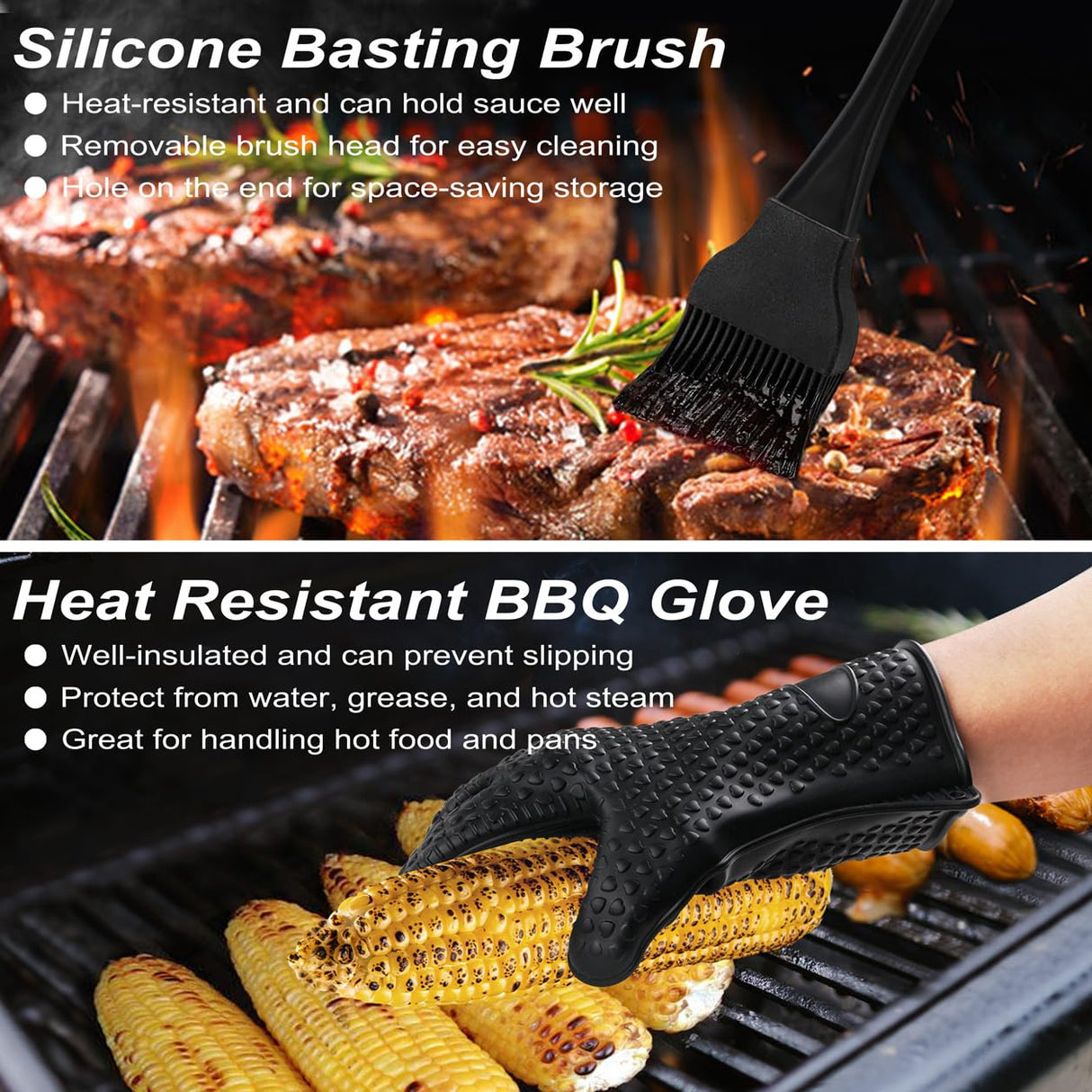 POLIGO 26PCS BBQ Accessories for Outdoor Grill Utensils Set Stainless Steel BBQ Tools Grilling Tools Set for Christmas Birthday Dads Presents, Barbecue Accessories Ideal Grilling Gifts for Men Women POLIGO