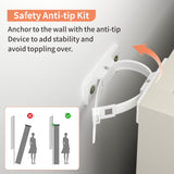 MUUEGM Over The Toilet Storage Cabinet with Barn Doors, White Bathroom Organizer, Farmhouse Tall Bathroom Storage Cabinet with Toilet Paper Holder, Above Toilet Shelf for Restroom, Laundry MUUEGM