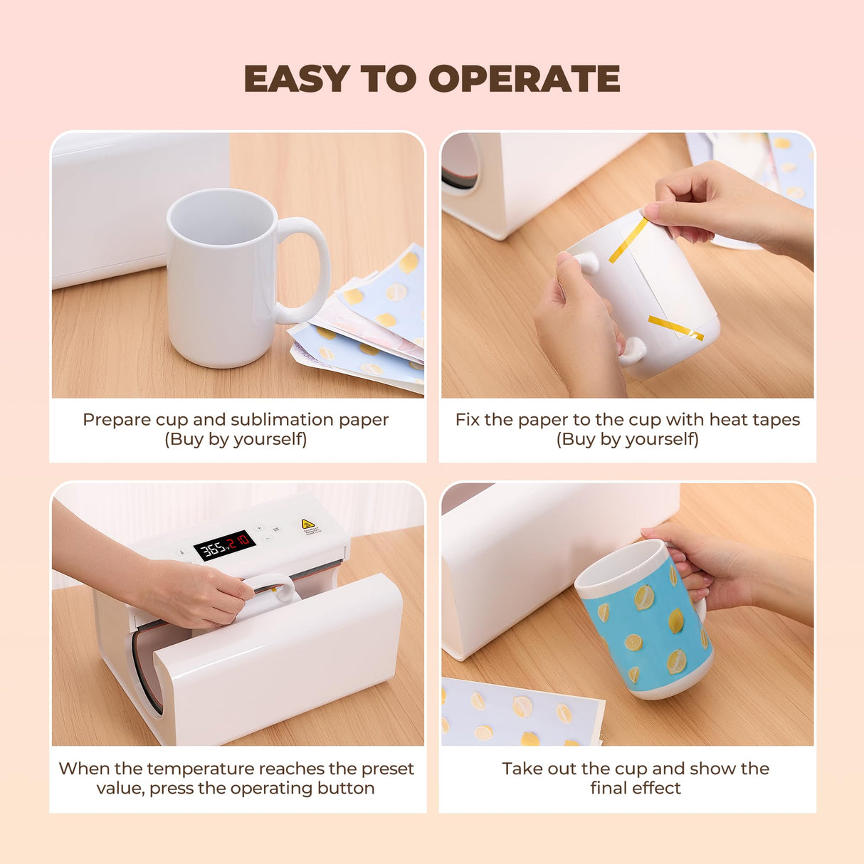 CURECURE Auto Tumbler Heat Press Machine, Fast and Evenly Heat-up, Adjust Temperature and Time, Auto Shut-Off, Mug Heat Press Use for 11-30oz Sublimation Tumblers, Mugs, Water Bottle, Glasses CURECURE