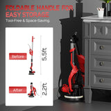 IMQUALI Drywall Sander with Vacuum Dust Collector(02/11/2025 Upgraded) 8-Amp Popcorn Ceiling Removal Tool with 7 Variable Speed 800-1800RPM, Extendable Handle, LED Light, 12pcs Sanding Discs, Red IMQUALI