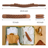 Goodtar Guasha Wood Stick Tools Wooden Therapy Scraping Lymphatic Drainage Massager, Double Row 34 Beads Point Treatment Gua Sha Tools for Back Leg, Anti-Cellulite and Pain Relief(Two Row,34 Beads) Goodtar