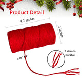 SORDIM Christmas Jute Twine String, 656 Feet Holiday String Rope, Red Green Jute for Gift Wrapping, Craft Making (2pcs) SORDIM