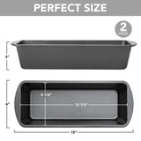 Extra Large Bread Pan, 13" x 5" Long Loaf Pan, Nonstick Baking Pan, Rectangular Loaf Tin, Set of 2 Tiawudi