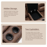 EBELLO L-Shaped Power Reclining Sectional Couch for Living Room, Faux Leather Recliner Sofa Set Corner Sectional Couch Home Furniture Set, with Storage Console and Cup Holders, USB Port, Coffee Brown EBELLO