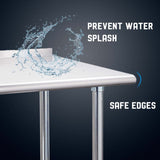 Profeeshaw Stainless Steel Prep Table NSF Commercial Work Table with Backsplash and Undershelf for Kitchen Restaurant 24x60 Inch Profeeshaw