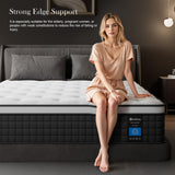 Queen Mattress 8 Inch Queen Size Hybrid Mattresses in a Box, Soft and Comfort Medium Firm Gel Memory Foam and Individual Pocket Springs, Fiberglass Free Bed Mattress, Breathable, CertiPUR-US Certified PECHINOU