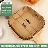 Air Fryer Liners Disposable,200Pcs Parchment Paper,LYHOLKEER 8IN Disposable Air Fryer Paper Liners for 5-8QT Air Fryer, Non-Stick Air Fryer Liners Square Free of Bleach LYHOLKEER