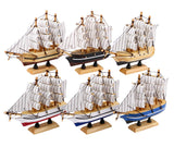 dedoot Wooden Sailboat 6 Pack Miniature Sailboat Model Ship Nautical Decor Tabletop Decorative Ornament for Ocean Theme Home Decor, 5.5x5x1.2 Inch dedoot
