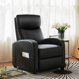 SMUG Recliner Chair for Living Room, Leather Home Theater Seating with Lumbar Support with Adjustable Backrest and Footrest, Modern Living Room Furniture with Padded Seat Backrest, Black SMUG