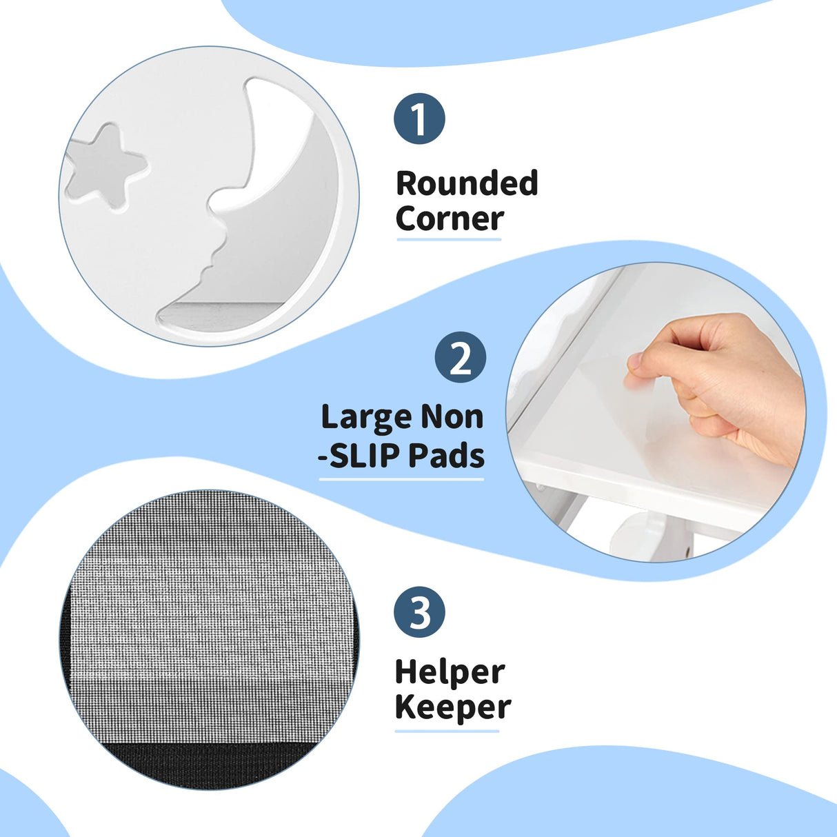 TOETOL Bamboo Toddler Kitchen Stool for Kids Step Stool - White Little Helper Tower Adjustable Height with Learning Black & White Activity Board1 TOETOL