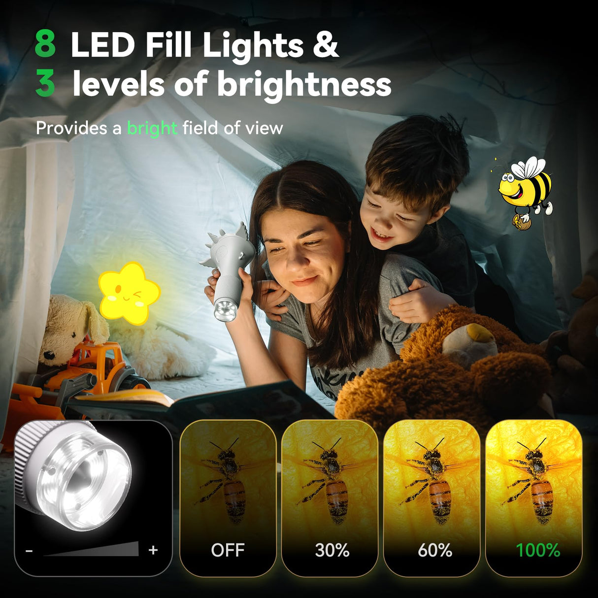 Hideal HP40 IPS Microscope for Kids: [Easy and Fun] 2" Portable Handheld Kids Microscope Miniscope, Pocket Mini Scope Educational Science Kit, Christmas Birthday Gifts for Kids, PC View, White Hideal