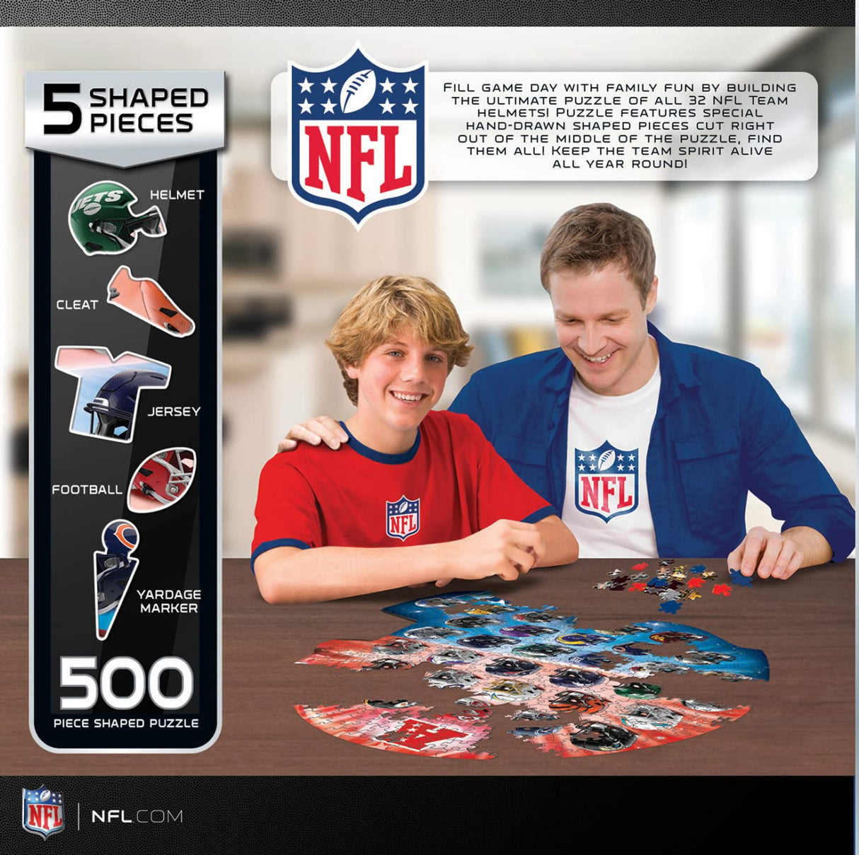 MasterPieces 500 Piece Sports Jigsaw Puzzle for Adults - NFL Helmet Shaped Puzzle - 25"x22" Masterpieces