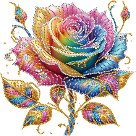 WSLWXSHM 5D Special Shape Diamond Art Kits for Beginners, Rose Flower Diamond Painting Kits for Adults, Crystal Rhinestones Diamond Painting for Home Wall Decoration Gift 12×12inch/30×30cm WSLWXSHM