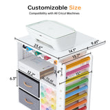 CRAFTEASE Rolling Craft Cart and Storage Table Compatible with Craft Machines Foldable Crafting Cabinets w/2 USB Ports and Outlets 31 Vinyl Rolls Holder Heat Press Organizer Workstation for Craft Room CRAFTEASE