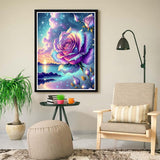 ijbnhd Diamond Art Kits for Adults - 5D Rose Diamond Painting Kits for Adults, DIY Full Drill Diamond Painting Kits, Sunset Gem Arts and Crafts for Home Wall Decor 12X16in ijbnhd