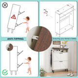 Barnyatoh Shoe Storage Cabinet,Farmhouse Shoe Organizer with 2 Flip Drawers & Barn Door Design,Freestanding Hidden Slim Narrow Shoe Rack Cabinet with Open Storage for Entryway, Foyer,Hallway,White Barnyatoh